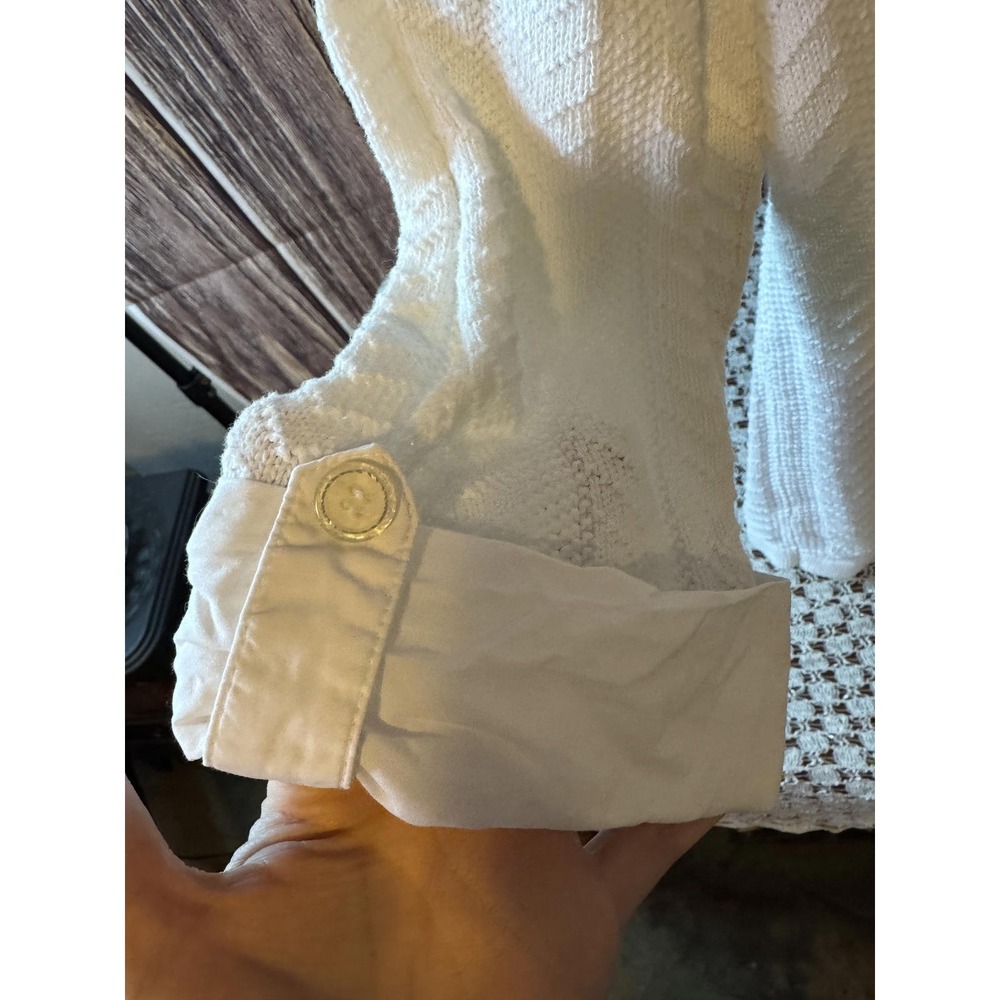 Christopher & Banks White Zip-Front Hooded Cardigan - Picture 11 of 13